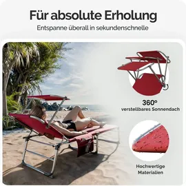 CASARIA Ibiza Sonnenliege 190 x 60 x 0 cm Rot