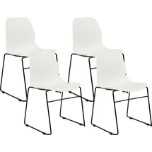Beliani Konferenzstuhl 4er Set PANORA Weiß