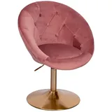 KADIMA DESIGN Loungesessel KADIMA DESIGN Samt 62 x 100 x 67 cm Rosa/Gold mit Rollen