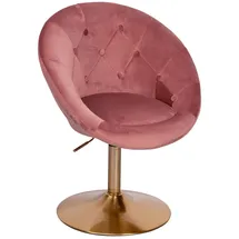 KADIMA DESIGN Loungesessel KADIMA DESIGN Samt 62 x 100 x 67 cm Rosa/Gold mit Rollen