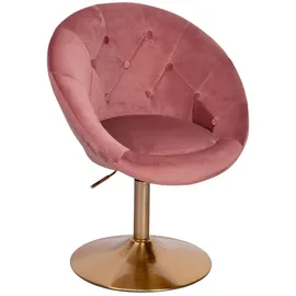 KADIMA DESIGN Loungesessel KADIMA DESIGN Samt 62 x 100 x 67 cm Rosa/Gold mit Rollen