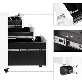 Songmics Rollcontainer 30 x 46 x 59,2 cm weiß