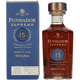 fundador brandy Fundador Supremo 15 Years 40 % vol 0,7 l Geschenkbox