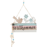 COM-FOUR COM-FOUR® Türschild "Willkommen" - Deko-Schild Frühling aus Holz