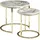 KADIMA DESIGN Design Beistelltisch 2er Set Marmor Optik Rund, Couchtisch 2 in Weiß | Gr.: onesize
