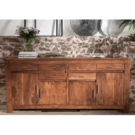Massivmoebel24 Sideboard Akazie 200x45x90 golden honey lackiert Shaman #41