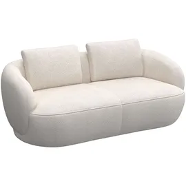 flexlux 2,5-Sitzer Torino, rund, Couch, Loveseat, Modernes, organisches Sofa-Design, Kaltschaum, Wellenunterfederung braun