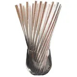 Papierstrohhalme, Papier Trinkhalm, Biologisch, Lebensmittelecht, umwelftreundlich, Einweg-Strohhalme, 120 Pack (Silber)