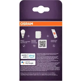 Osram SMART LED Lampe A60 Kolbenform B22D, ZigBee 3.0, RGBW 16 Mio. Farben, dimmbar, App Steuerung, Alexa