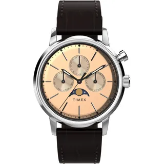 Timex Marlin Moonphase Braun Herren Armbanduhr TW2W51100