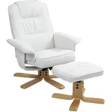 Idimex Relaxsessel Charly Textil 76 x 87 x 61 cm Weiß mit Hocker