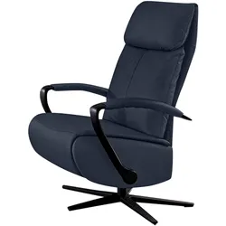 Relaxsessel W.SCHILLIG "rumbaa", blau (dunkelblau s37), B:68cm H:111cm T:82cm, Stoff S37 (100% Polyester): Luxus-Microfaser in Lederoptik, Sessel, wahlweise mit Doppelmotor, in Größen S, M & L, mit 5-Sternfuß