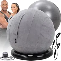 MIWEBA Sports 4in1-Gymnastikball-Set, Sitzball, 65 cm, Ballschale, Pumpe, Bezug,