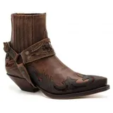 SFSSWSRYDF Cowboy-Stiefel mit Kubanischer Absatz Herren Westernstiefel Metallspitzen Biker Rock Biker Boots,A Brown,41 EU - 41 EU