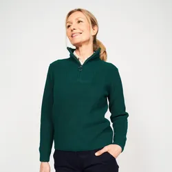 Damen Golf Pullover Kurzreissverschluss - MW500 grün L