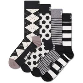 Happy Socks 4er Pack Socken Schwarz/Weiß 36-40