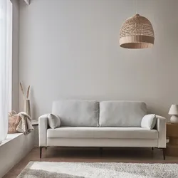 Sofa 3-Sitzer Cord weiß - Bjorn - Fixes Sofa, gerade, Metallfüße