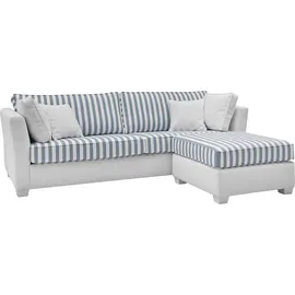 Home Affaire Polsterecke HOME AFFAIRE "CALIFORNIA", beige (hellbeige), B:240cm H:88cm T:176cm, 100% PES, Sofas, maritimer Landhausstil, Ecksofa, Hocker links / rechts montierbar