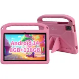 CWOWDEFU Kinder-Tablet, 10-Zoll-Tablet für Kinder mit Schutzhülle, Android 14-Tablet verfügt über 8 GB RAM, 128 GB ROM (bis zu 1 TB nutzbar), WiFi 6, Bluetooth 5.0, 6000 mAh