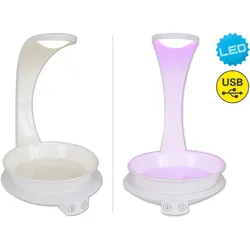 NÄVE LED Tischleuchte "Grow Light", weiß, Ø 15,50cm H: 24,00cm, Lampen, Wachstumsleuchte, Pflanzenlicht (lila) und Neutralweiß, USB-Kabel