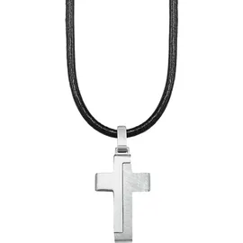 s.Oliver Kette mit Anhänger Kreuz Schwarz/Edelstahl