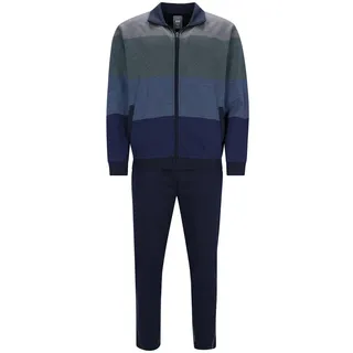 hajo Herren Hausanzug - lang, Zip-Jacke, Klima-Komfort, Homewear Blau M