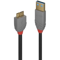 LINDY USB 3.0 Typ A an Micro-B Kabel, Anthra
