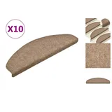 vidaXL Selbstklebende Treppenmatten 10 Stk. Creme 65x21x4cm Nadelvlies