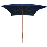 vidaXL Sonnenschirm mit Holz-Mast 200 x 300 cm Blau