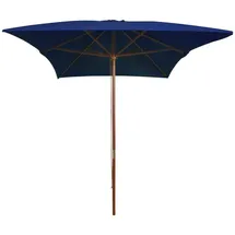 vidaXL Sonnenschirm mit Holz-Mast 200 x 300 cm Blau