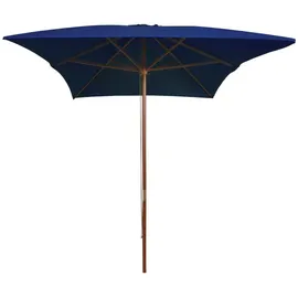 vidaXL Sonnenschirm mit Holz-Mast 200 x 300 cm Blau