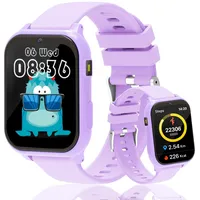 pmstuy Smartwatch Kinder mit Schrittzähler Uhr, 1,83" HD Kinder Smartwatch mit Schlafmonitor, 18 Spiele, Wecker, Taschenlampe, IP68 Wasserdicht, Fitness Tracker Geschenk für Mädchen und Jungen