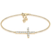 Elli Armband Kreuz Glaube Kristalle Funkelnd Elegant 925 Silber Vergoldet