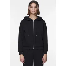Pieces Kapuzensweatshirt "PCCHILLI LS ZIP HOODIE NOOS BC", Damen, Gr. XS, schwarz, Sweatware, Obermaterial: 60% Baumwolle, 40% Polyester, unifarben, regular fit normal, ohne Ausschnitt, Rippbündchen, Sweatshirts