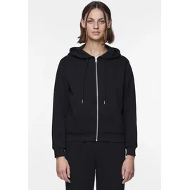 Pieces Kapuzensweatshirt "PCCHILLI LS ZIP HOODIE NOOS BC", Damen, Gr. XS, schwarz, Sweatware, Obermaterial: 60% Baumwolle, 40% Polyester, unifarben, regular fit normal, ohne Ausschnitt, Rippbündchen, Sweatshirts