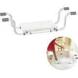 LZQ Badewannenbrett, Aluminium Badewannensitz Senioren, Ausziehbare 72-82cm Tragkraft 150 KG Generisch Wannensitz rutschfest mit Fester Griff für ältere Menschen Schwangere Badewannenstuhl