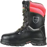 WOODSafe®, Herren Schnittschutzstiefel, Klasse 1, S3, Farbe schwarz rot - Forststiefel, KWF geprüft, Stahlkappe, durchtrittsicher, wasserabweisend, Größe 40 EU - 40 EU