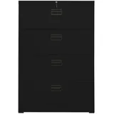 vidaXL Aktenschrank Schwarz 90x46x134 cm Stahl