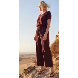 Zero Damen Hose mit Bindegürtel Braun 38