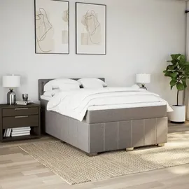 vidaXL Boxspringbett mit Matratze Taupe 140x200 cm Stoff