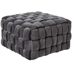Hocker JAHNKE "WEB ART M", silber (platingrau), B:78cm H:42,5cm T:78cm, Hocker, Hocker, Couchtisch, Beistelltisch gepolstert in edler Flechtoptik