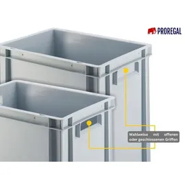 Proregal Eurobehälter 32 x 30 x 40 cm 29-tlg. grau