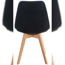 CLP 4er Set Esszimmerstuhl Linares Kunststoff I Stoff I Samt I Cord I Lederoptik I Lehnstuhl Mit Holzgestell