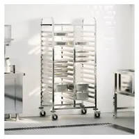 VidaXL Tablettwagen mit 32 GN-Behältern 75x55x162,5 cm Edelstahl
