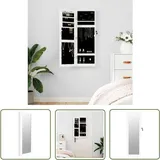 The Living Store - Schmuckschrank Mit Spiegel Wandmontage Weiß 30x8,5x90 Cm - Spiegel-schmuckschrank - Schmuckaufbewahrung - Wandmontage - Schmuckschrank Weiß - Organisieren