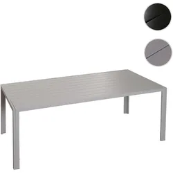 Alu-Esstisch HWC-N40, Tisch Bistrotisch Gartentisch Balkontisch, wetterfest 180x80cm ~ hellgrau