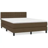 vidaXL Boxspringbett mit Matratze Dunkelbraun 140x200 cm Stoff