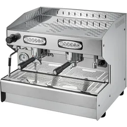 GastroHero Espressomaschine MILANO Compact 2 GR I Siebträgermaschine mit Pre-Infusion, Edelstahl-Gehäuse, Wasserzufuhr I Made in Italy