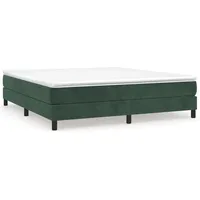 VidaXL Boxspringbett mit Matratze Dunkelgrün 160x200 cm Samt