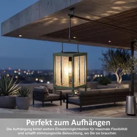 NORTHPOINT Laterne Metall 15x32x15 cm Solar LED Dämmerungssensor grün